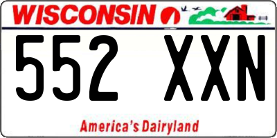 WI license plate 552XXN