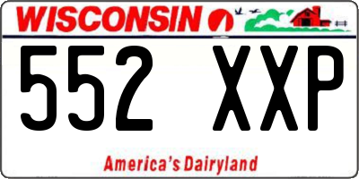WI license plate 552XXP