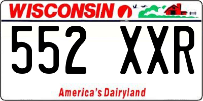 WI license plate 552XXR