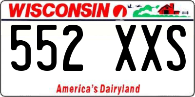 WI license plate 552XXS