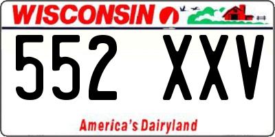 WI license plate 552XXV