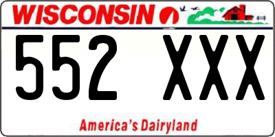 WI license plate 552XXX