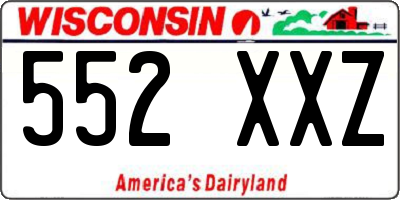 WI license plate 552XXZ