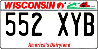 WI license plate 552XYB