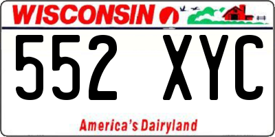 WI license plate 552XYC