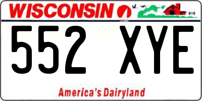 WI license plate 552XYE