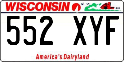 WI license plate 552XYF