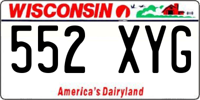 WI license plate 552XYG