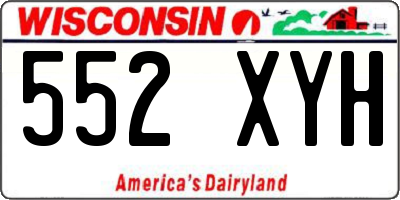 WI license plate 552XYH