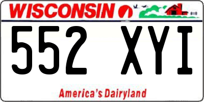 WI license plate 552XYI