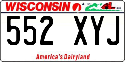 WI license plate 552XYJ