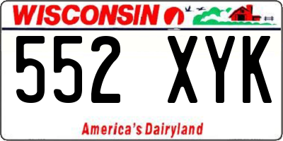 WI license plate 552XYK