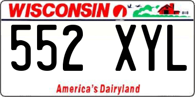 WI license plate 552XYL
