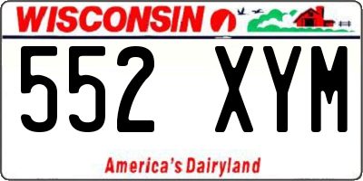 WI license plate 552XYM