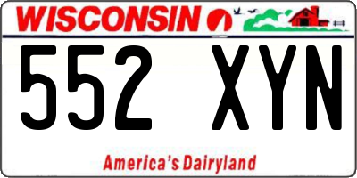 WI license plate 552XYN
