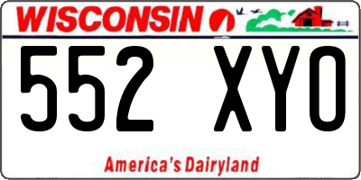WI license plate 552XYO
