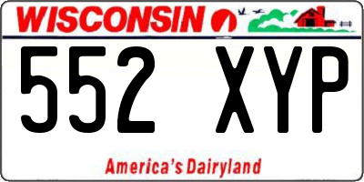 WI license plate 552XYP