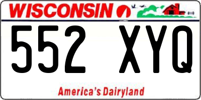 WI license plate 552XYQ