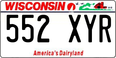 WI license plate 552XYR
