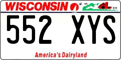 WI license plate 552XYS