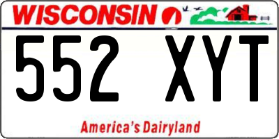 WI license plate 552XYT