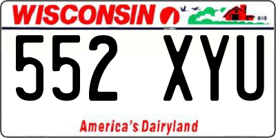 WI license plate 552XYU