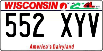 WI license plate 552XYV