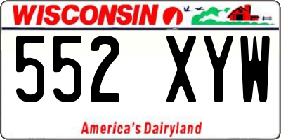 WI license plate 552XYW