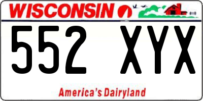 WI license plate 552XYX