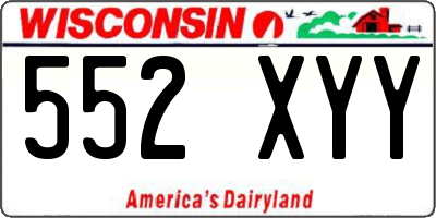 WI license plate 552XYY
