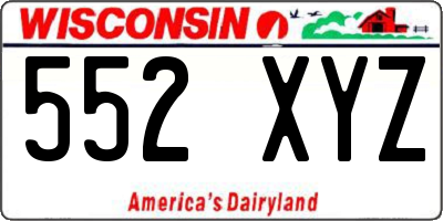 WI license plate 552XYZ