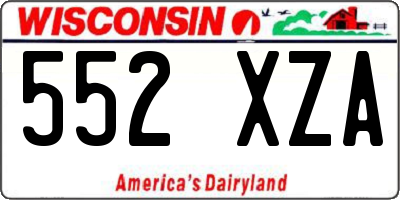 WI license plate 552XZA