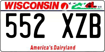 WI license plate 552XZB