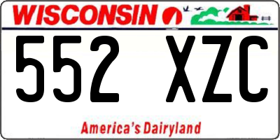 WI license plate 552XZC