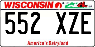 WI license plate 552XZE