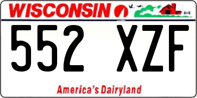 WI license plate 552XZF