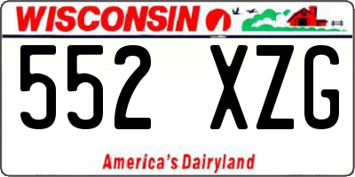 WI license plate 552XZG