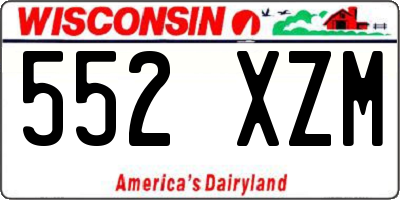 WI license plate 552XZM