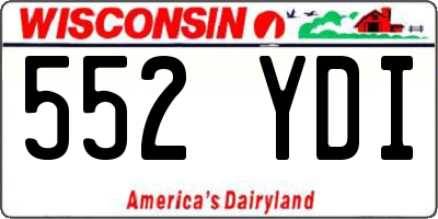 WI license plate 552YDI