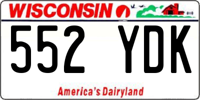 WI license plate 552YDK