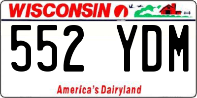 WI license plate 552YDM