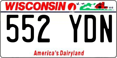 WI license plate 552YDN