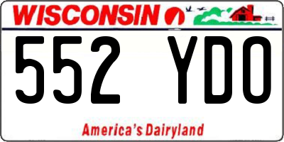 WI license plate 552YDO