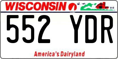 WI license plate 552YDR