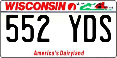 WI license plate 552YDS