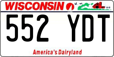 WI license plate 552YDT