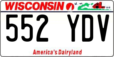 WI license plate 552YDV