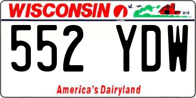 WI license plate 552YDW