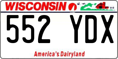 WI license plate 552YDX