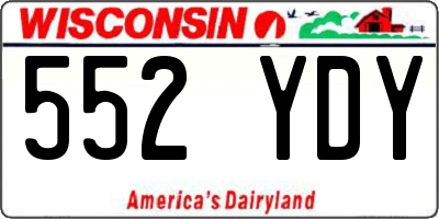 WI license plate 552YDY